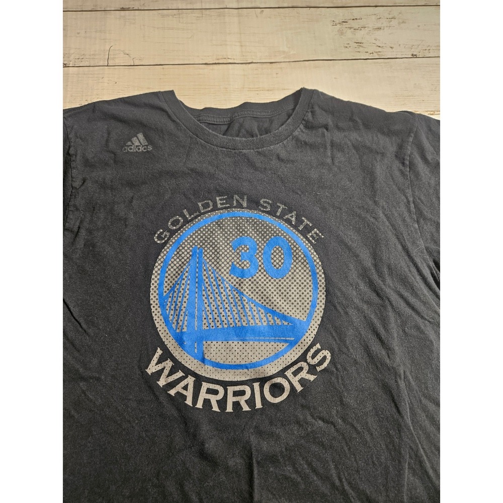 Adidas Golden State Warriors Stephen Curry 30 T-Shirt Black Mens Large NBA Tee
